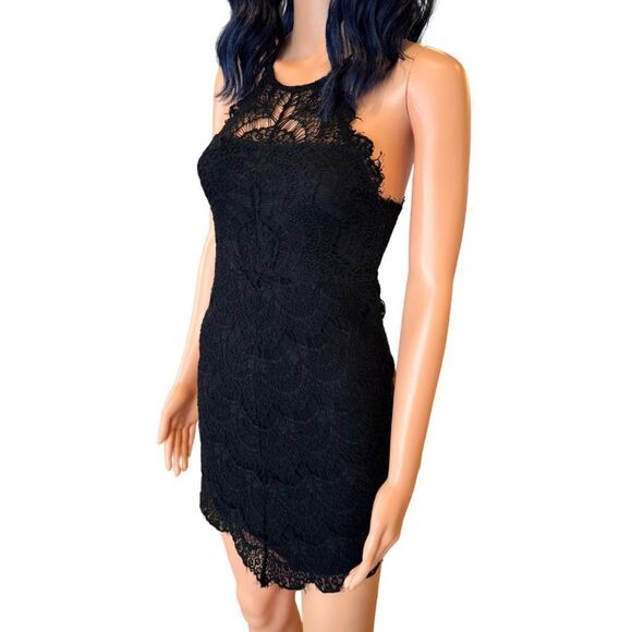 Free People She’s Got It Black Lace Button Back Mini Party Dress Size XS - Picture 6 of 7